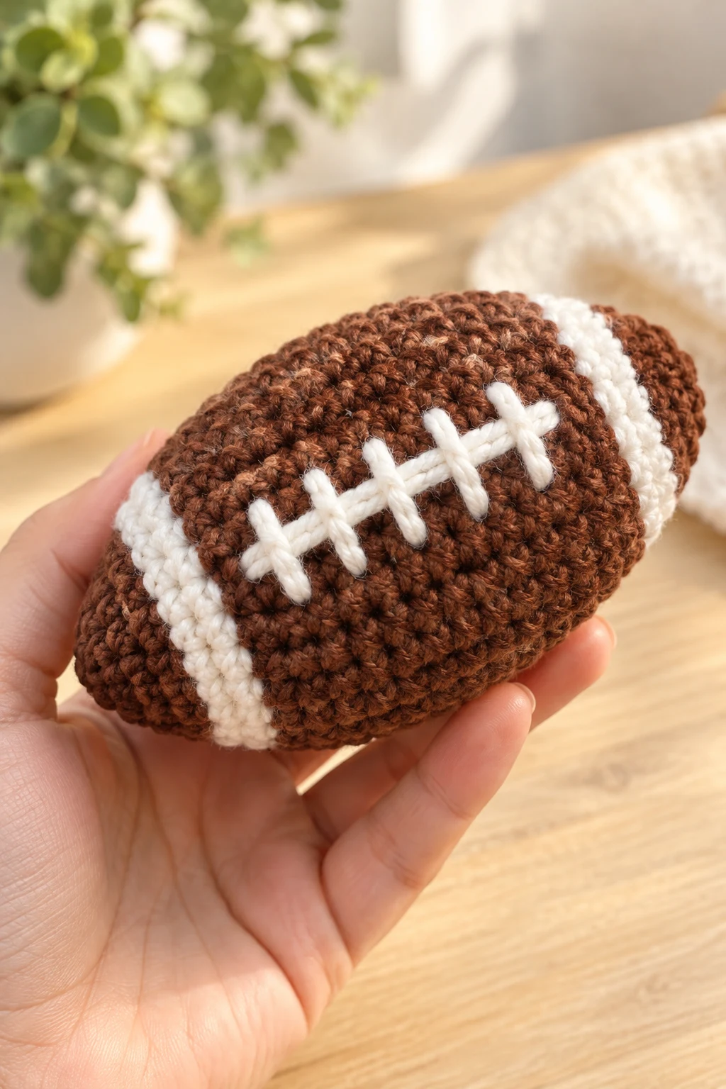 Crochet Mini Football Plushie — crochet things for boys style outfit