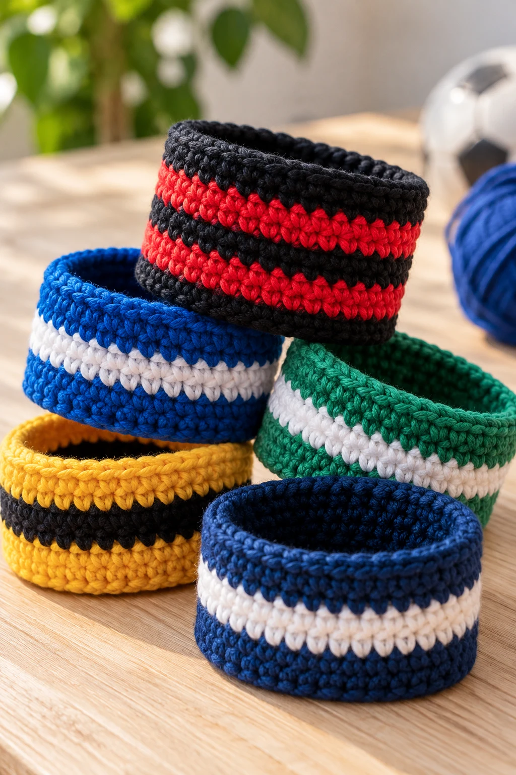 Simple Crochet Wristband in Team Colors — crochet things for boys style outfit