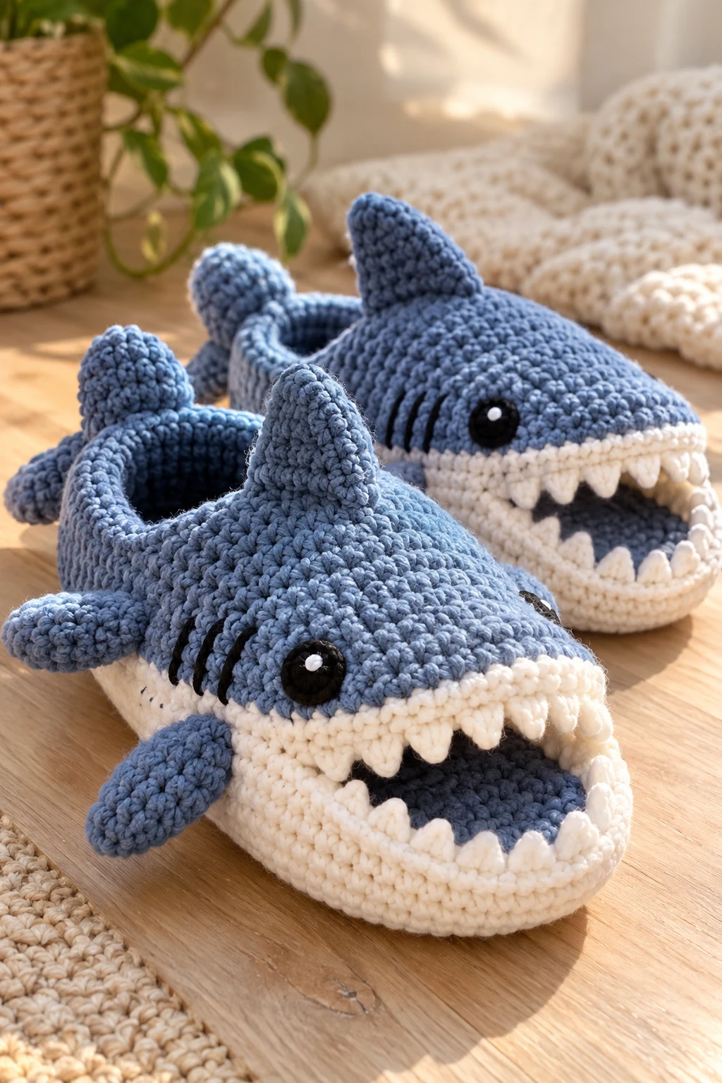 Cozy Crochet Shark Slippers — crochet things for boys style outfit