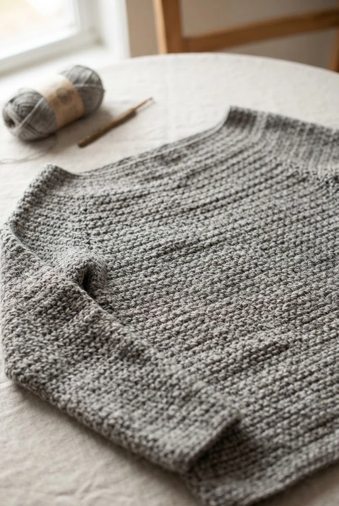 The Heather Grey Boatneck — crochet top for winter style outfit
