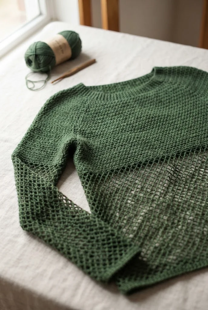 The Crocette and Mesh Mix Top — crochet top for winter style outfit