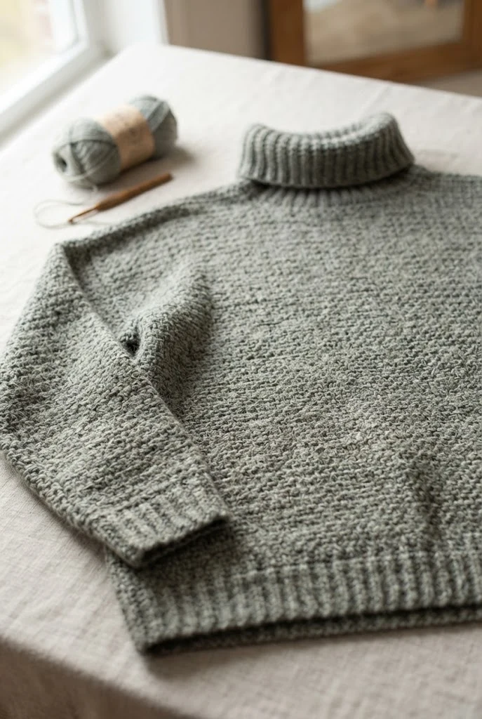 The Dusty Miller Drop-Shoulder Pullover — crochet top for winter style outfit