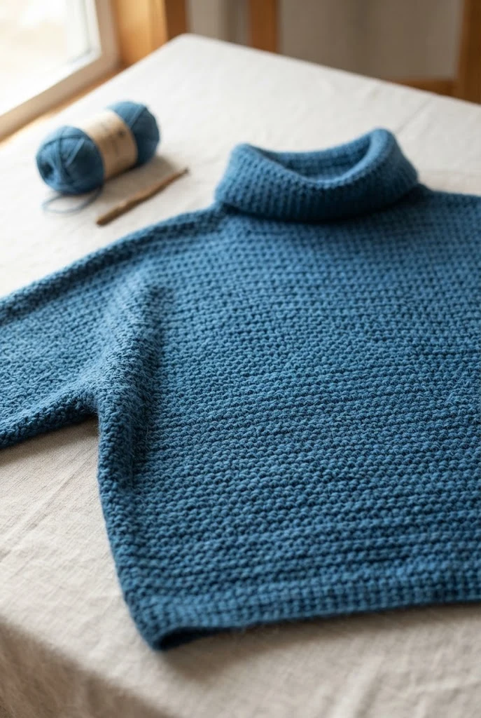 The Cerulean Cloud Cocoon — crochet top for winter style outfit