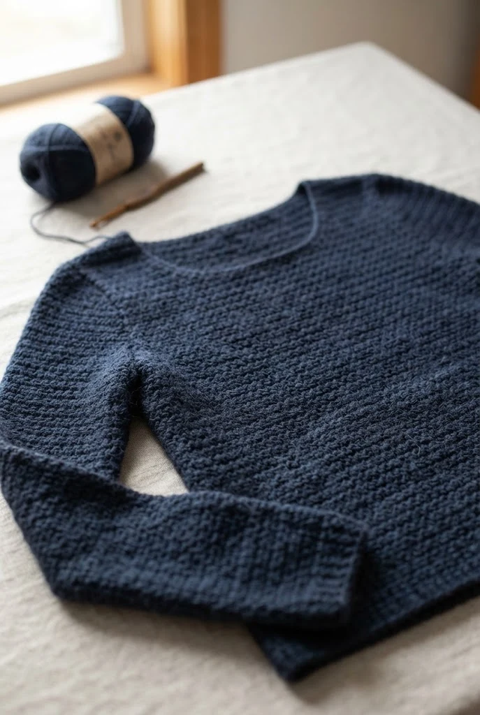 The Midnight Garden Pullover — crochet top for winter style outfit