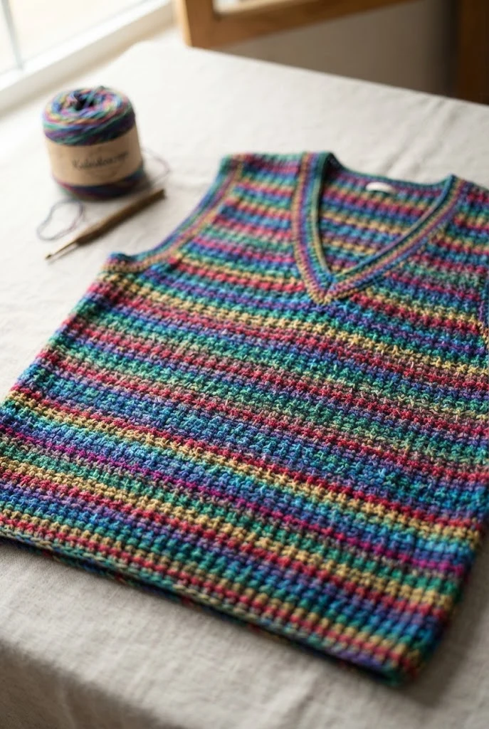 The Kaleidoscope Crocette Vest — crochet top for winter style outfit