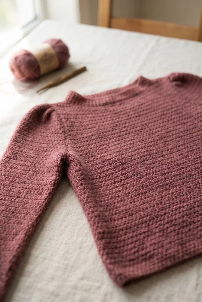 The Blush Hour Sweater-Blouse — crochet top for winter style outfit
