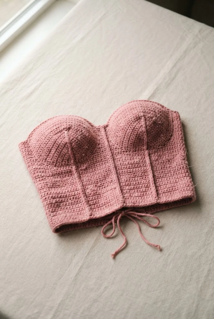 Sweetheart Neckline Bustier — Crochet Tops Aesthetic style outfit