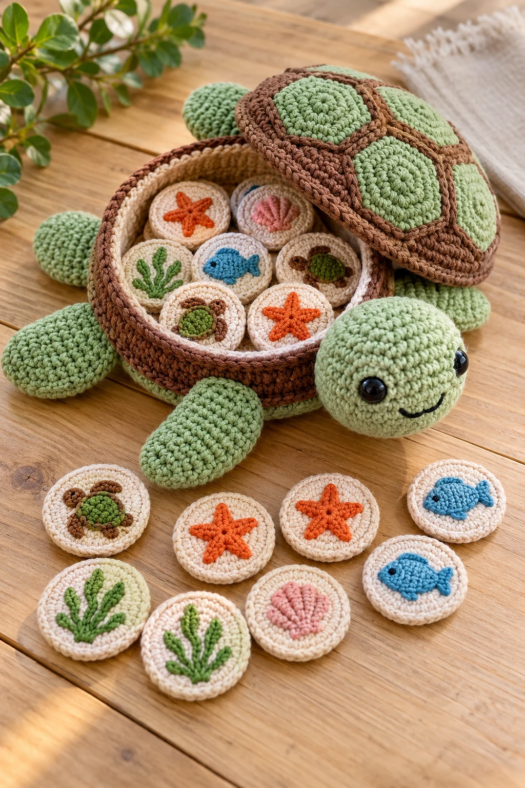 Crochet Turtle Memory Game — crochet turtle