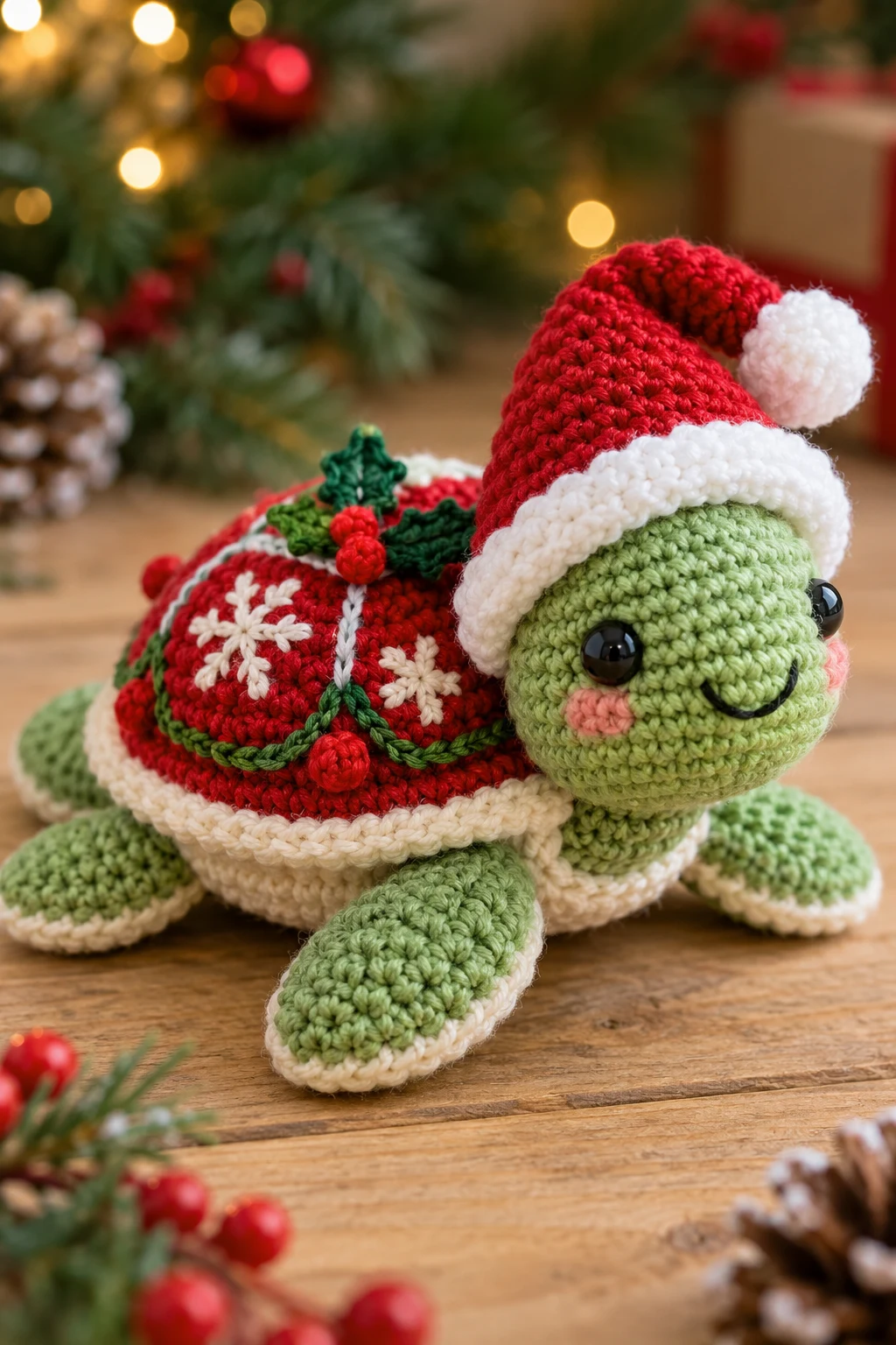 Christmas Crochet Turtle — crochet turtle