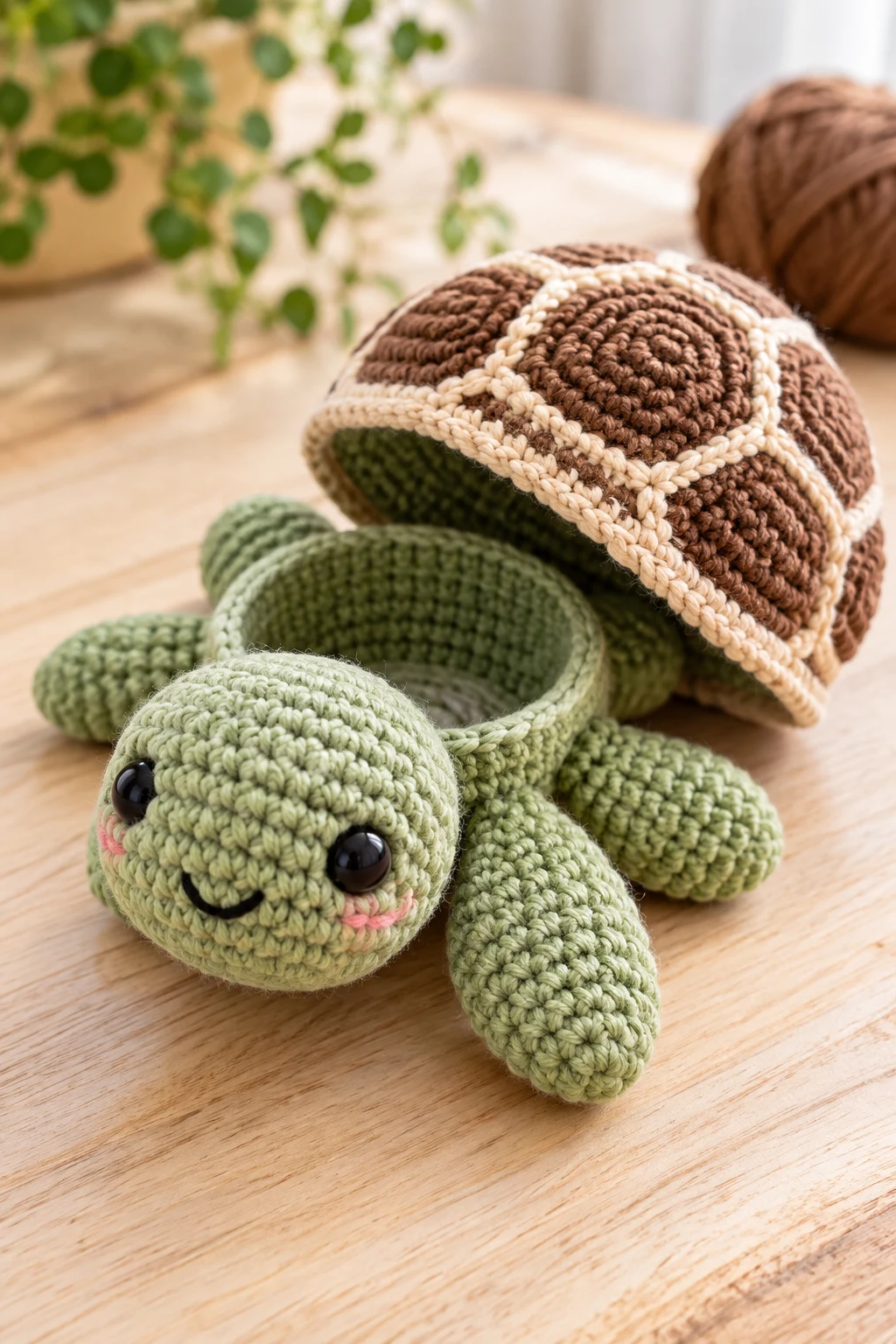 Crochet Turtle With Removable Shell — crochet turtle