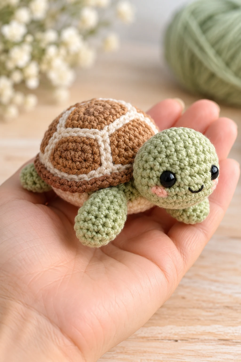 Mini Crochet Turtle for a Baby Shower Gift — crochet turtle