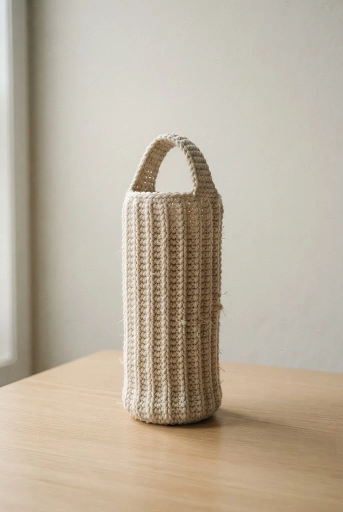 Minimalist Ribbed Handle Wine Sleeve — crochet wine bag style outfit