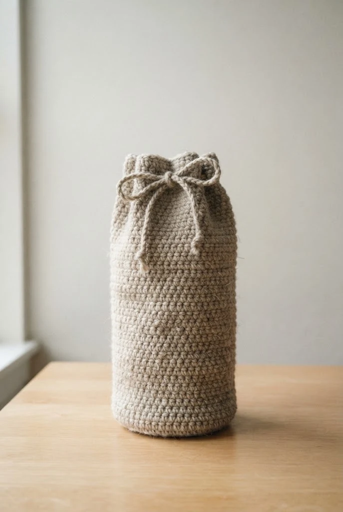 Tunisian Simple Stitch Wine Tote — crochet wine bag style outfit