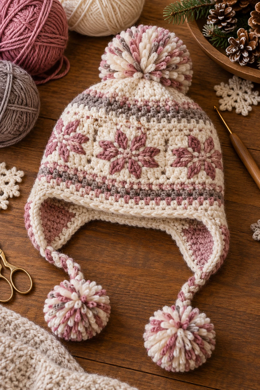 Crochet Winter Ear-Flap Cap — crochet winter style outfit