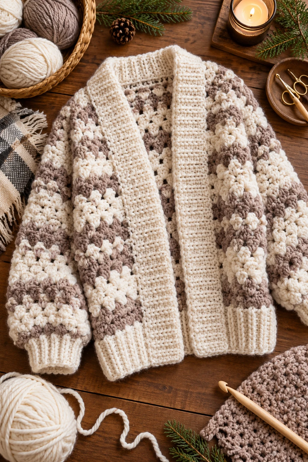 Chunky Crochet Winter Cardigan — crochet winter style outfit