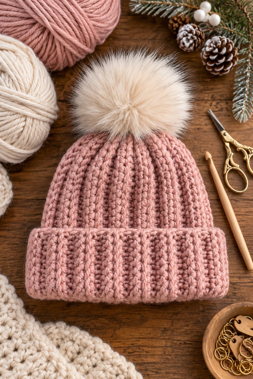 Ribbed Crochet Winter Hat — crochet winter style outfit