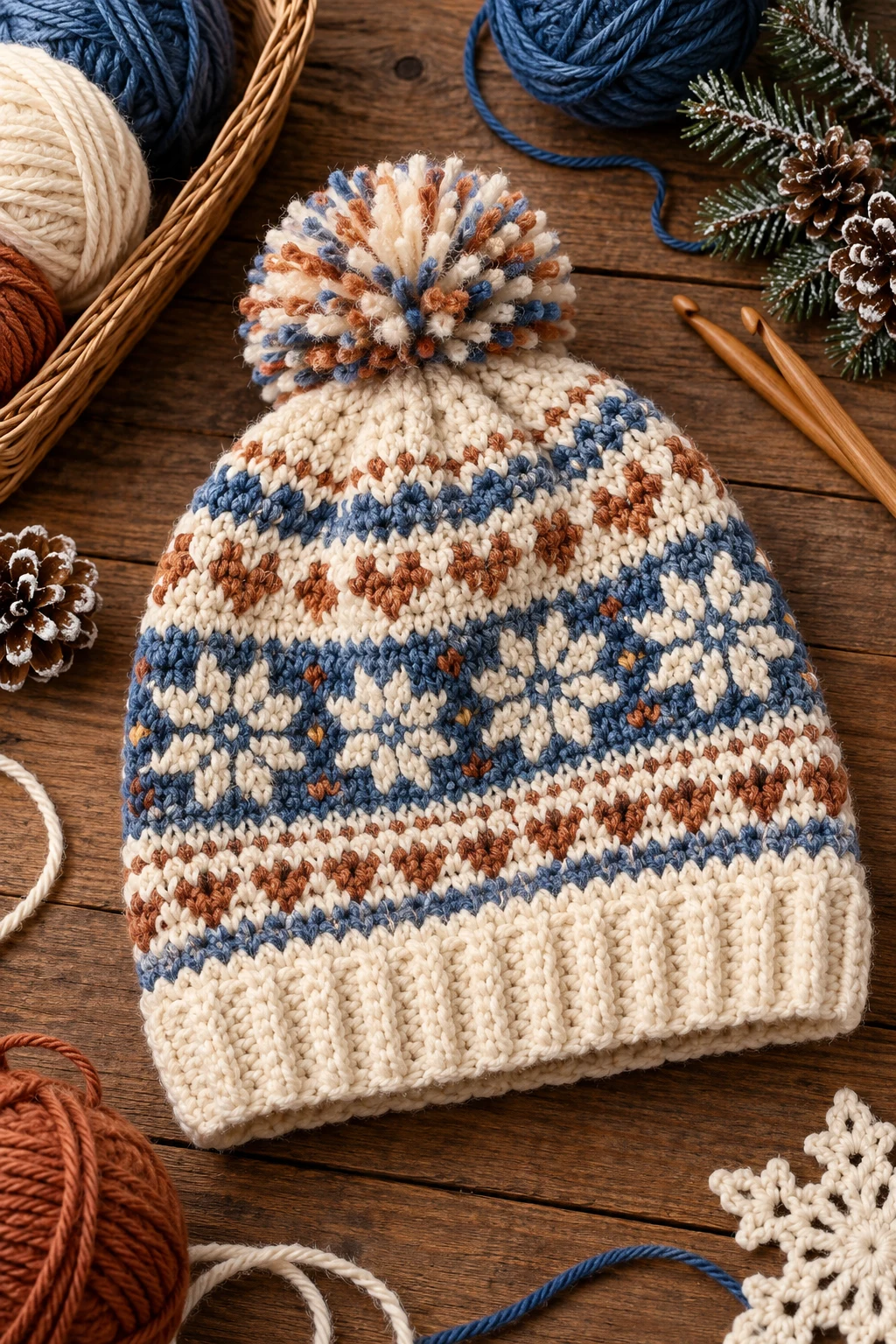 Fair Isle-Inspired Crochet Winter Hat — crochet winter style outfit