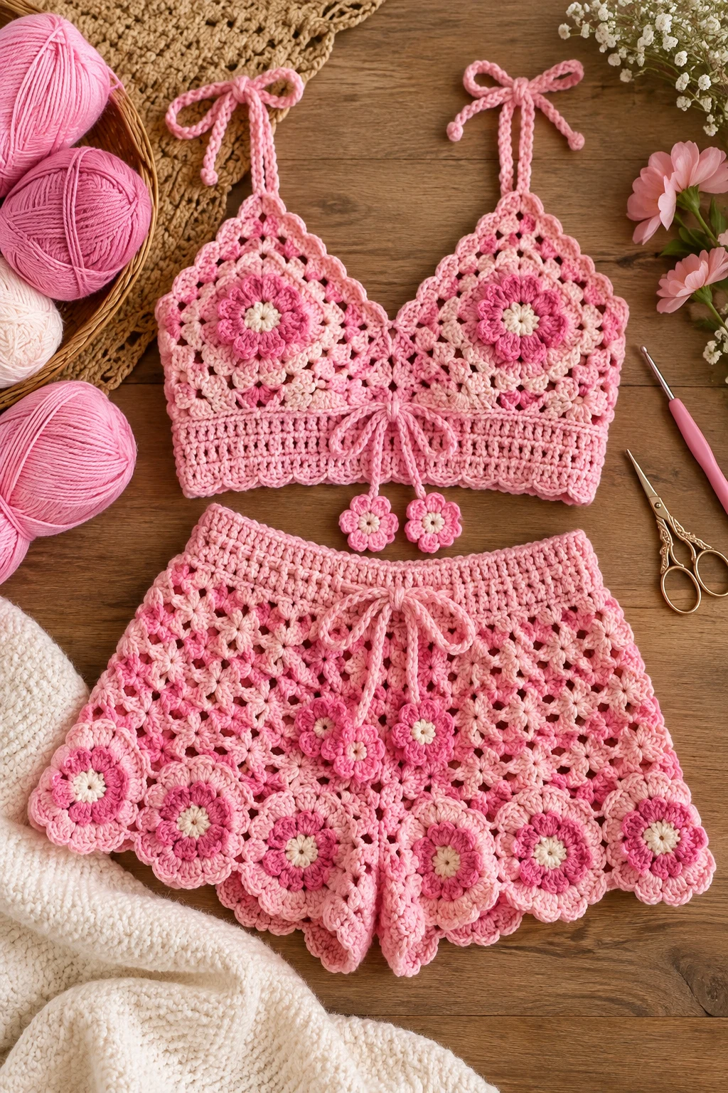 crochet with pink yarn — Outfit 10 — crochet with pink yarn style outfit