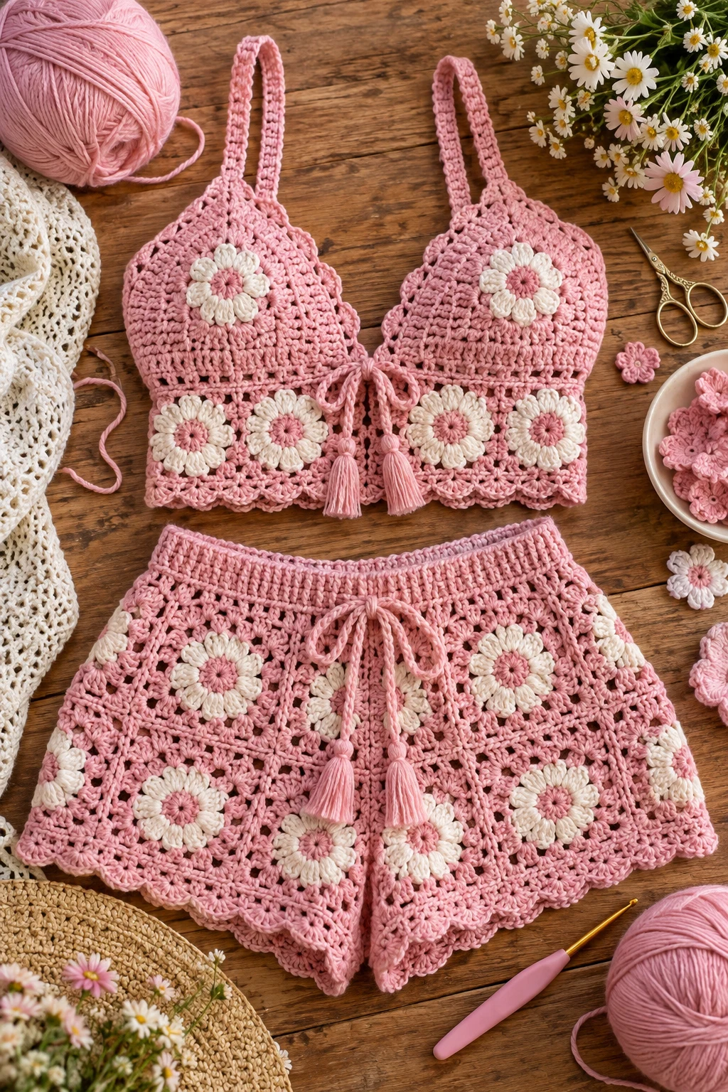 crochet with pink yarn — Outfit 12 — crochet with pink yarn style outfit