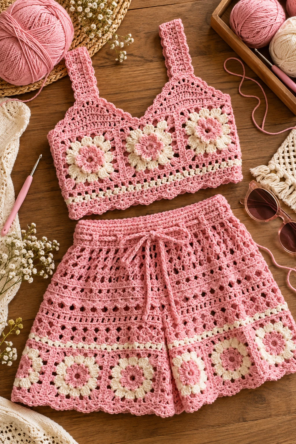 crochet with pink yarn — Outfit 13 — crochet with pink yarn style outfit