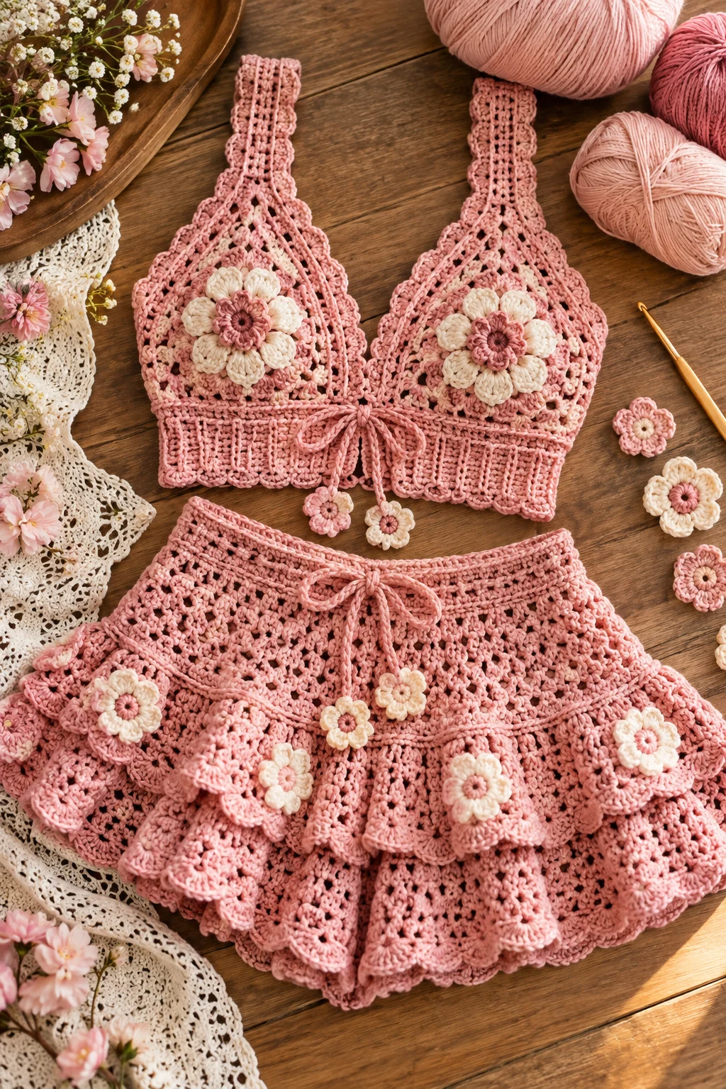 crochet with pink yarn — Outfit 14 — crochet with pink yarn style outfit