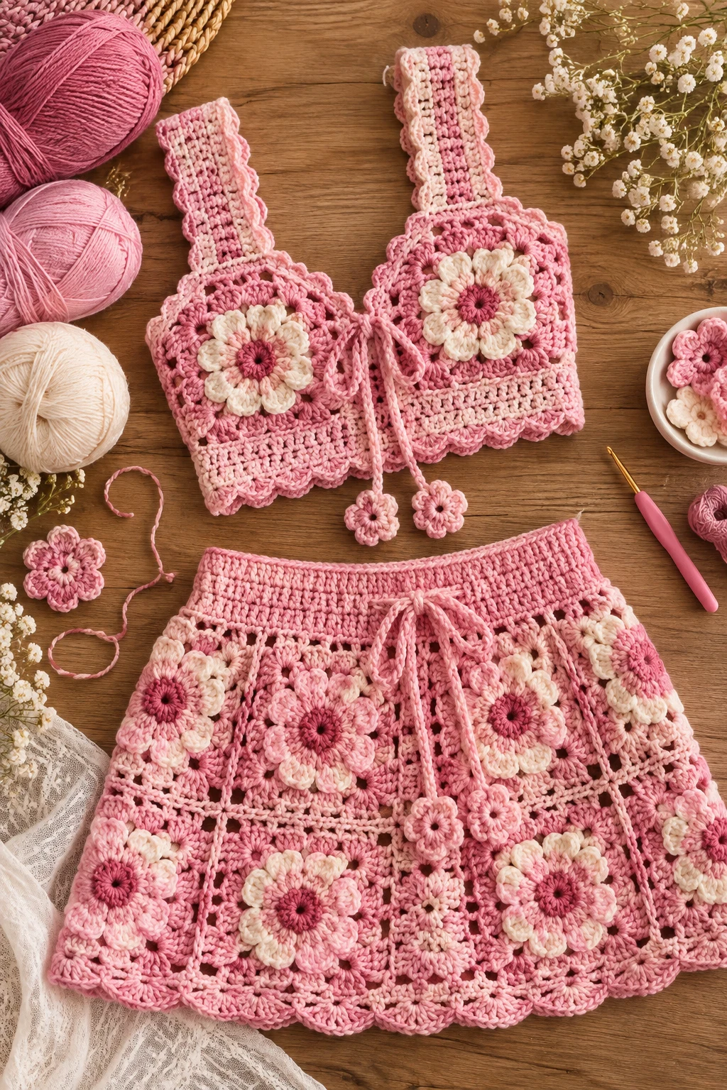 crochet with pink yarn — Outfit 15 — crochet with pink yarn style outfit