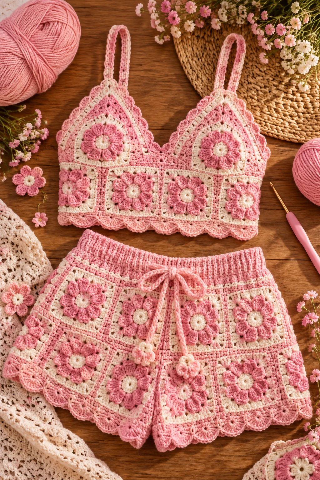 crochet with pink yarn — Outfit 16 — crochet with pink yarn style outfit
