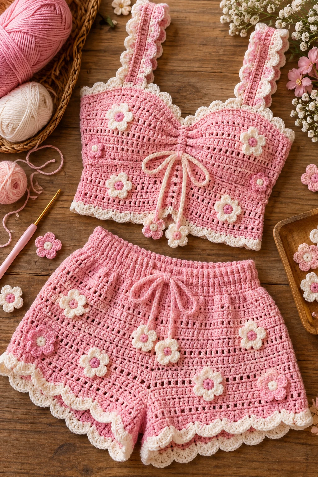 crochet with pink yarn — Outfit 5 — crochet with pink yarn style outfit