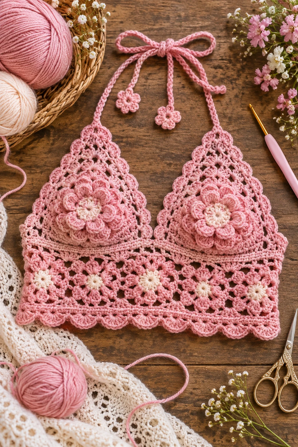crochet with pink yarn — Outfit 6 — crochet with pink yarn style outfit