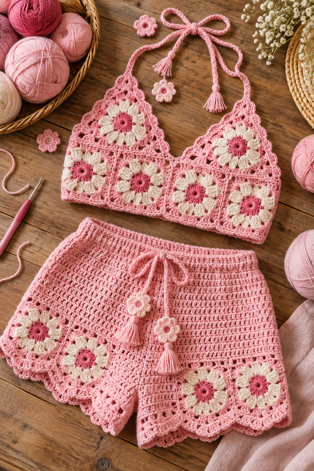 crochet with pink yarn — Outfit 7 — crochet with pink yarn style outfit