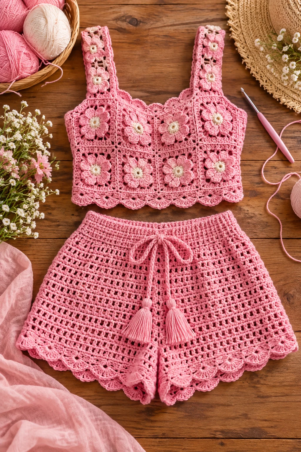 crochet with pink yarn — Outfit 8 — crochet with pink yarn style outfit