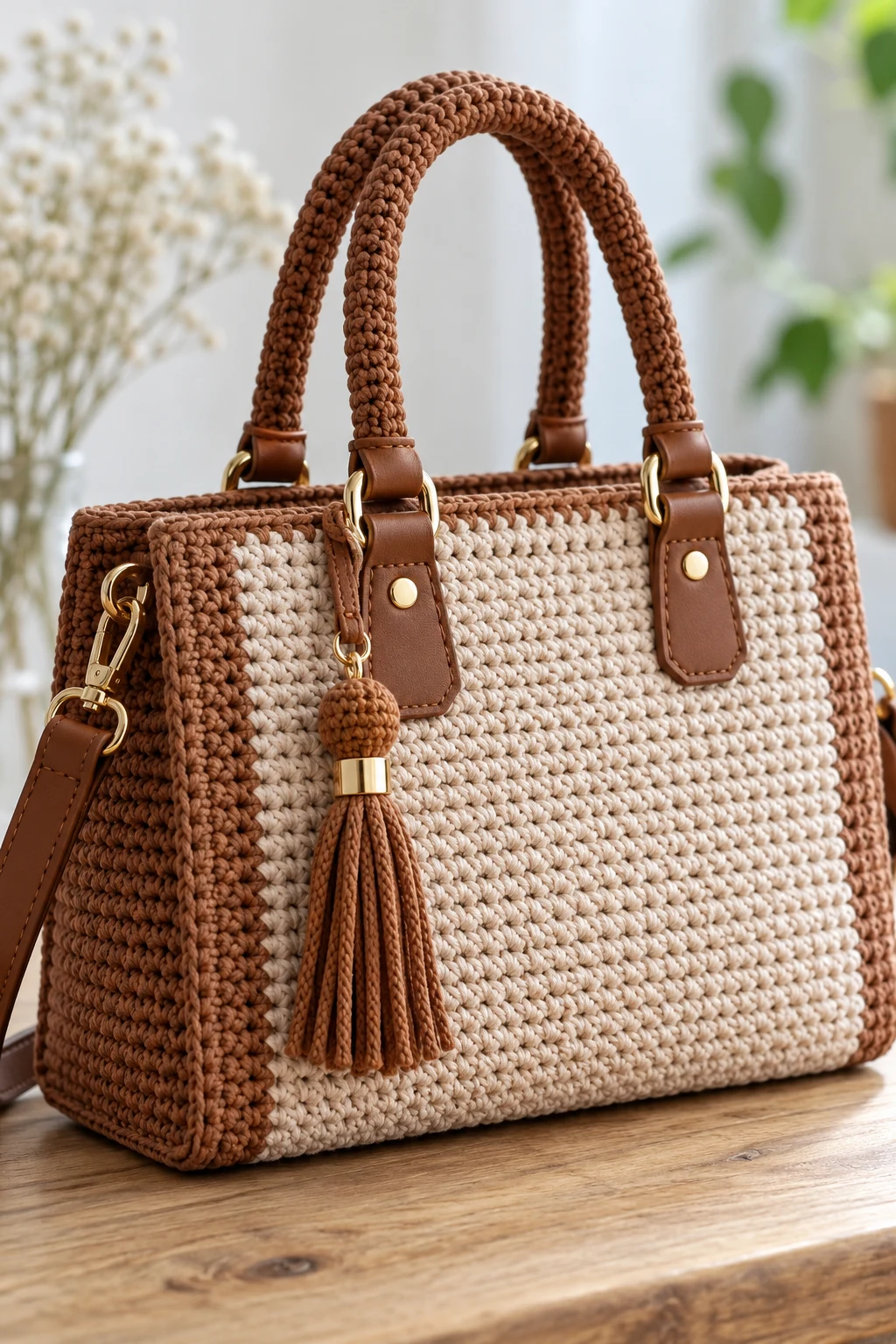 Structured Crochet Work Purse — crochet work bag