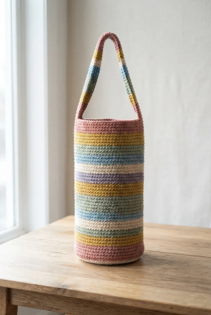 Rainbow Striped Energy Carrier — crochet yoga mat bag style outfit