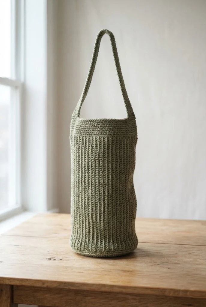Sage Green Ribbed Studio Companion — crochet yoga mat bag style outfit