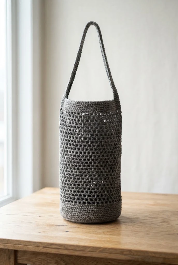 Minimalist Charcoal Mesh Gym Bag — crochet yoga mat bag style outfit