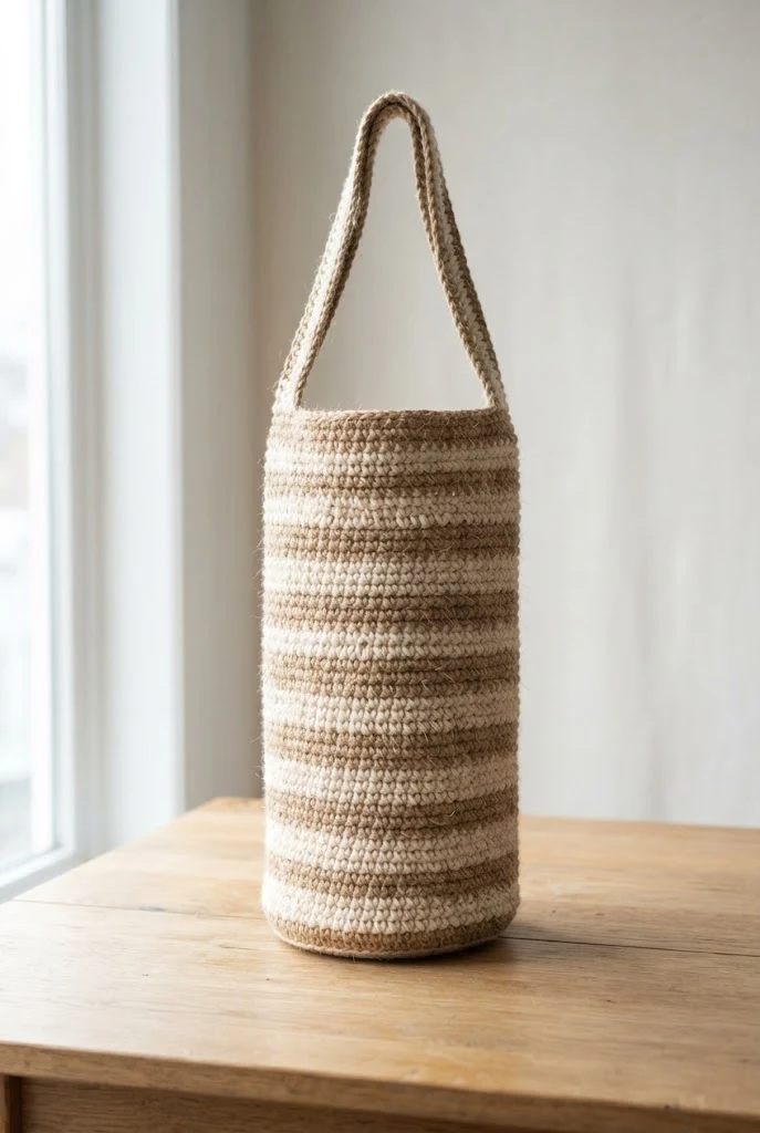 Chunky Jute and Cotton Yoga Pouch — crochet yoga mat bag style outfit