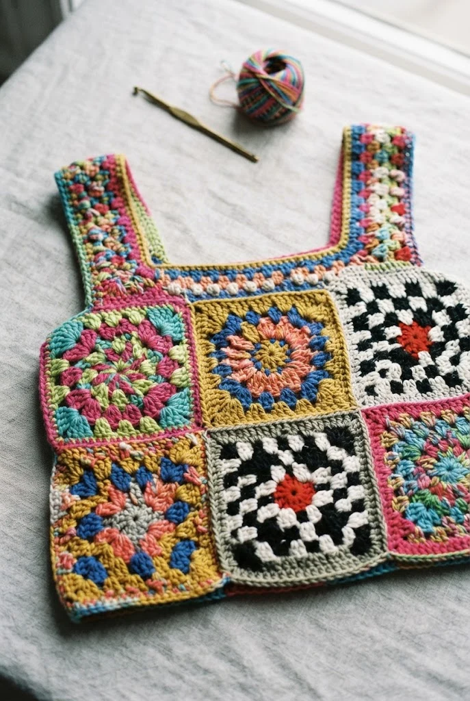 Maximalist Pattern Play — crocheted top outfit style outfit