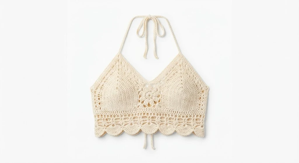 Women's Handmade Crochet Halter Crop Top