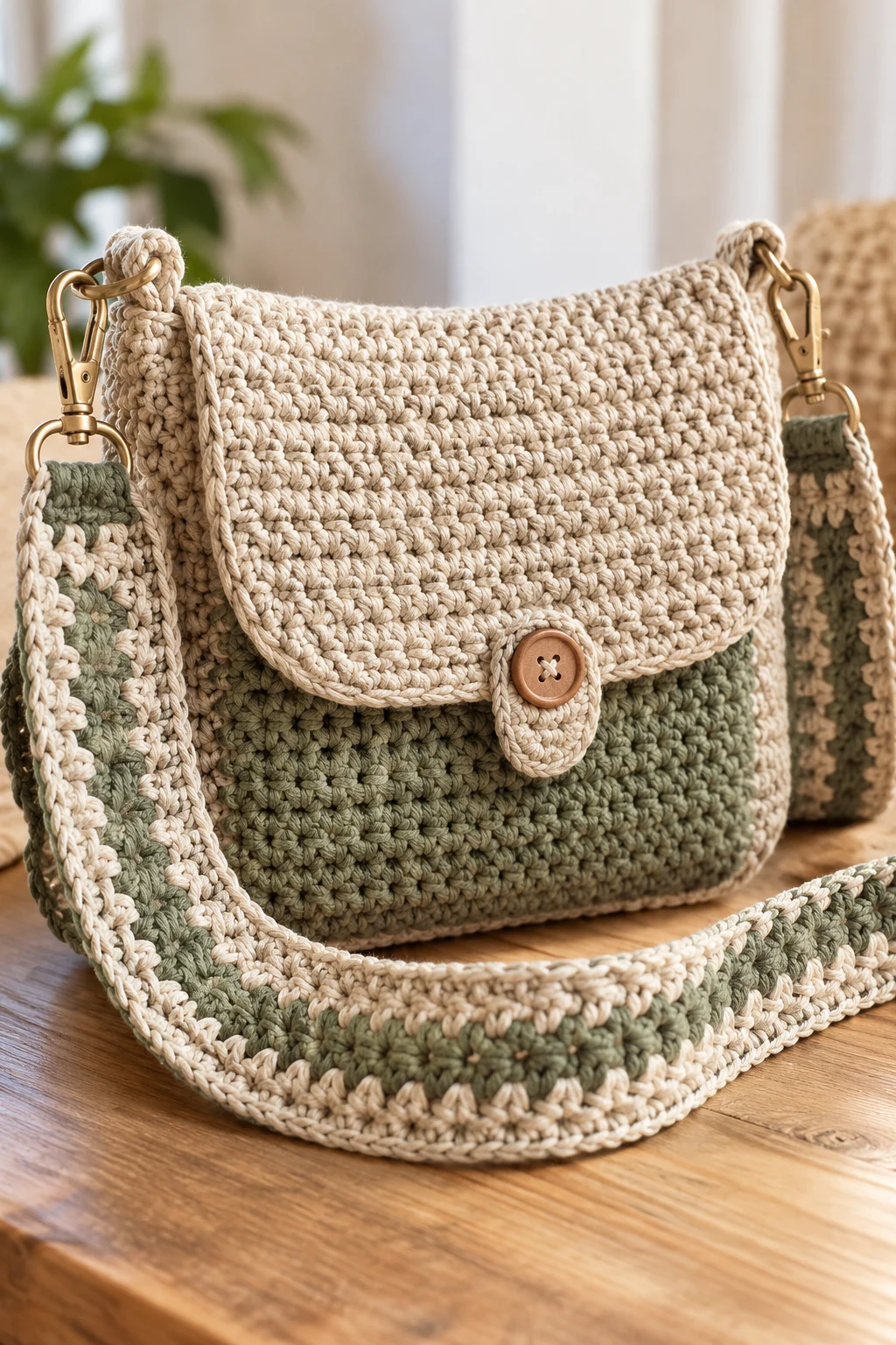 Cross Body Crochet Bag With a Wide Strap — cross body crochet bag