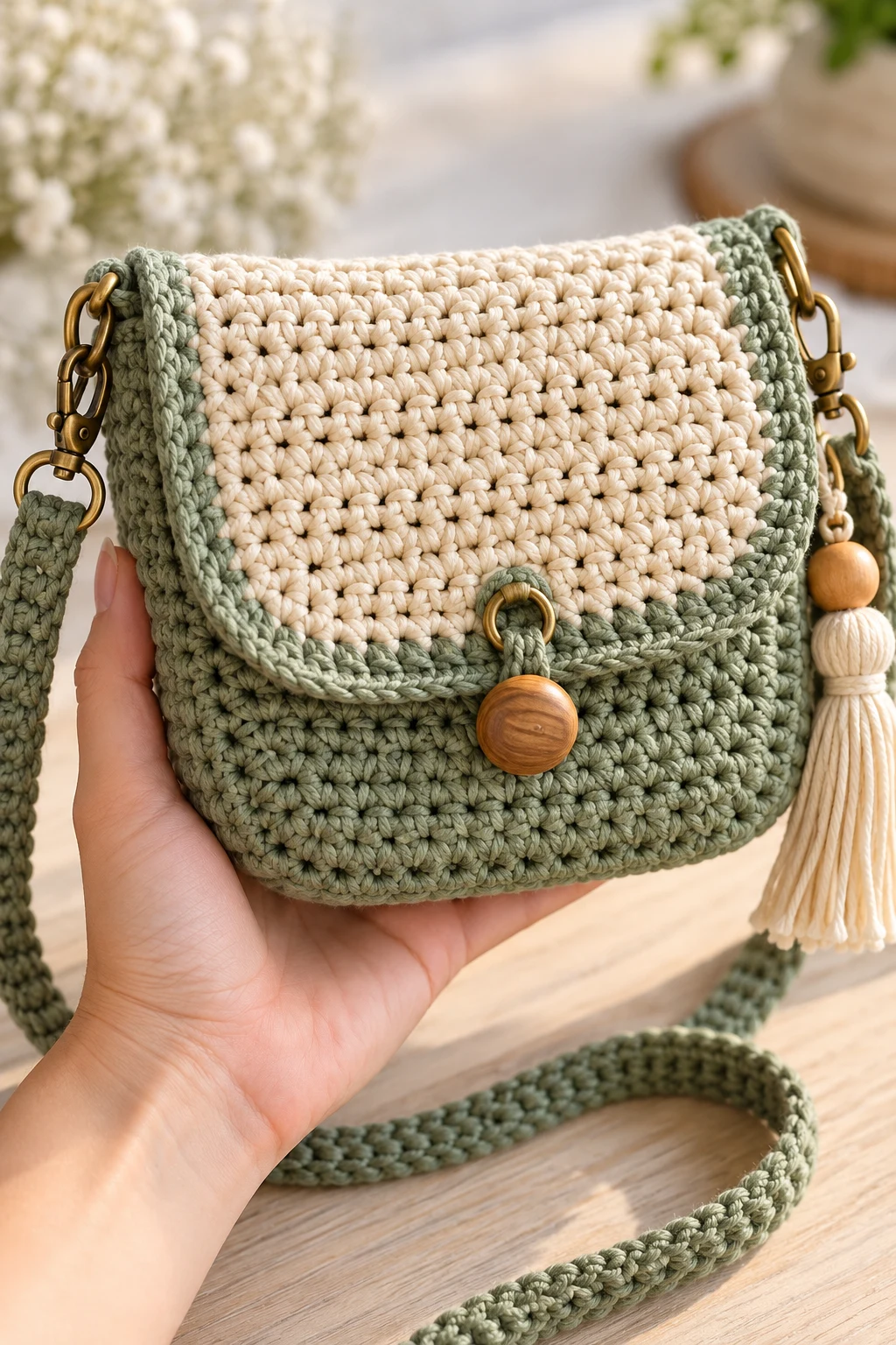 Compact Mini Cross Body Crochet Bag — cross body crochet bag