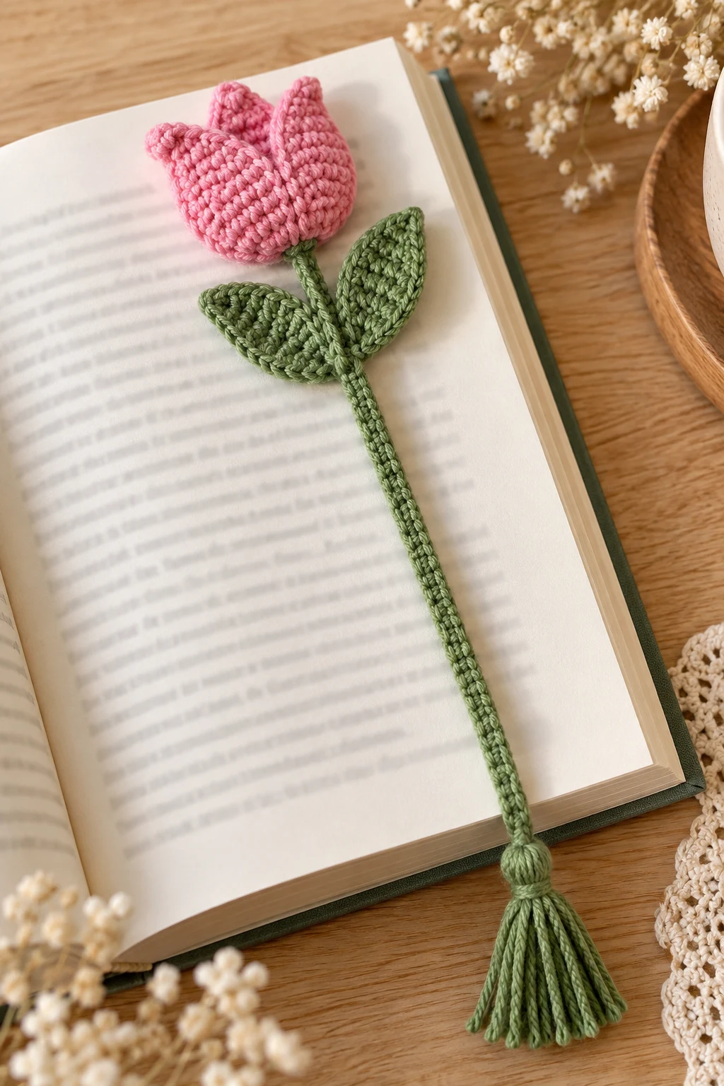 Crochet Tulip Bookmark — cute crochet gift style outfit