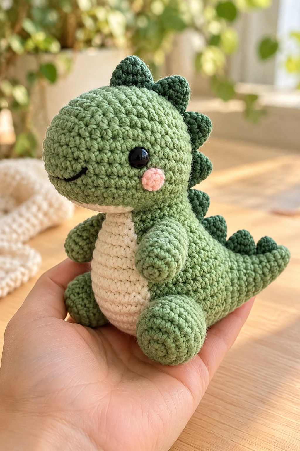 Crochet Mini Dinosaur Plushie — cute crochet gift style outfit