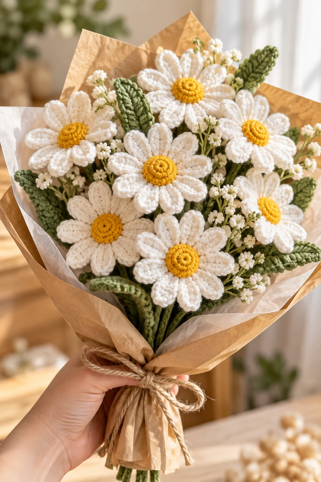 Cute Crochet Daisy Flower Bouquet — cute crochet gift style outfit