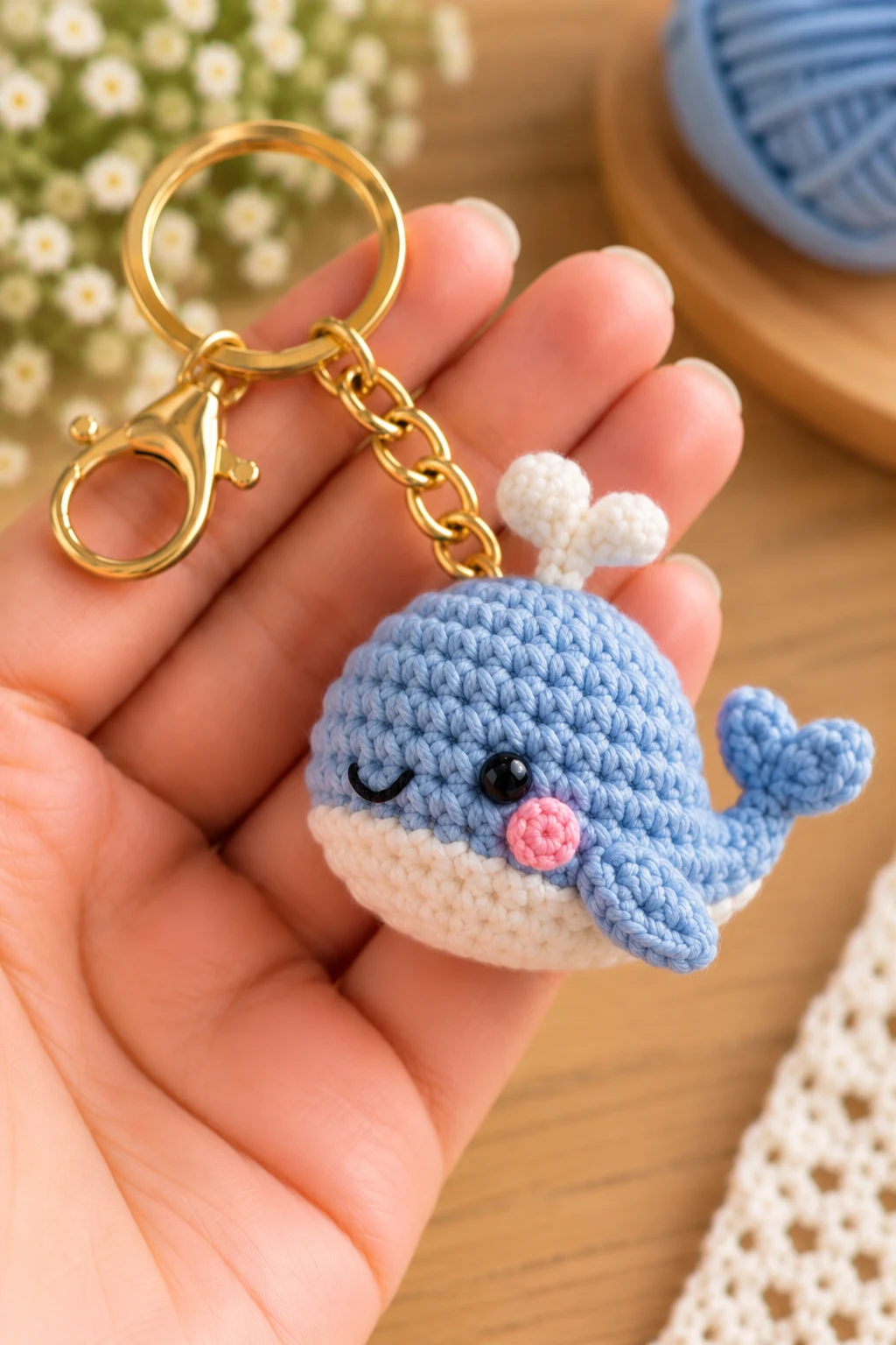 Mini Crochet Sunflower — cute crochet ideas keychain style outfit