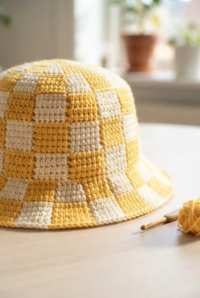 Checkerboard Bucket Hats — cute crochet ideas style outfit
