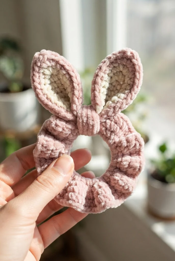 Bunny Ear Scrunchies — cute crochet ideas style outfit