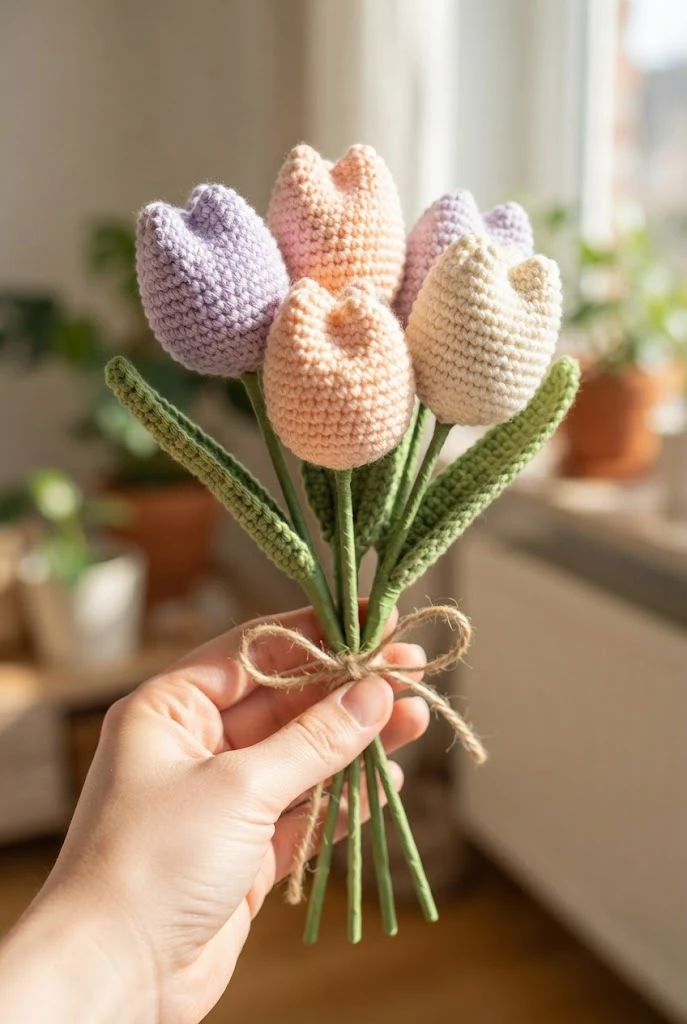 Aesthetic Tulip Bouquets — cute crochet ideas style outfit