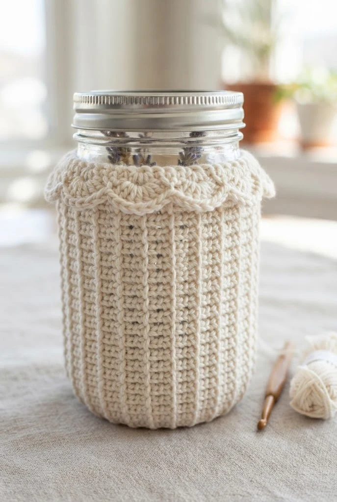 Scalloped Mason Jar Covers — cute crochet ideas style outfit