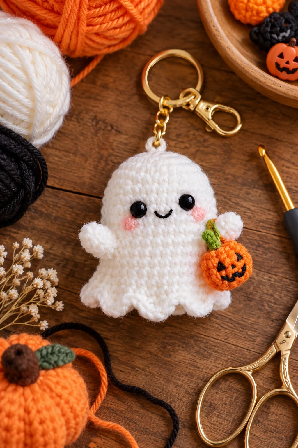 Little Ghost Pal — cute crochet keychains style outfit