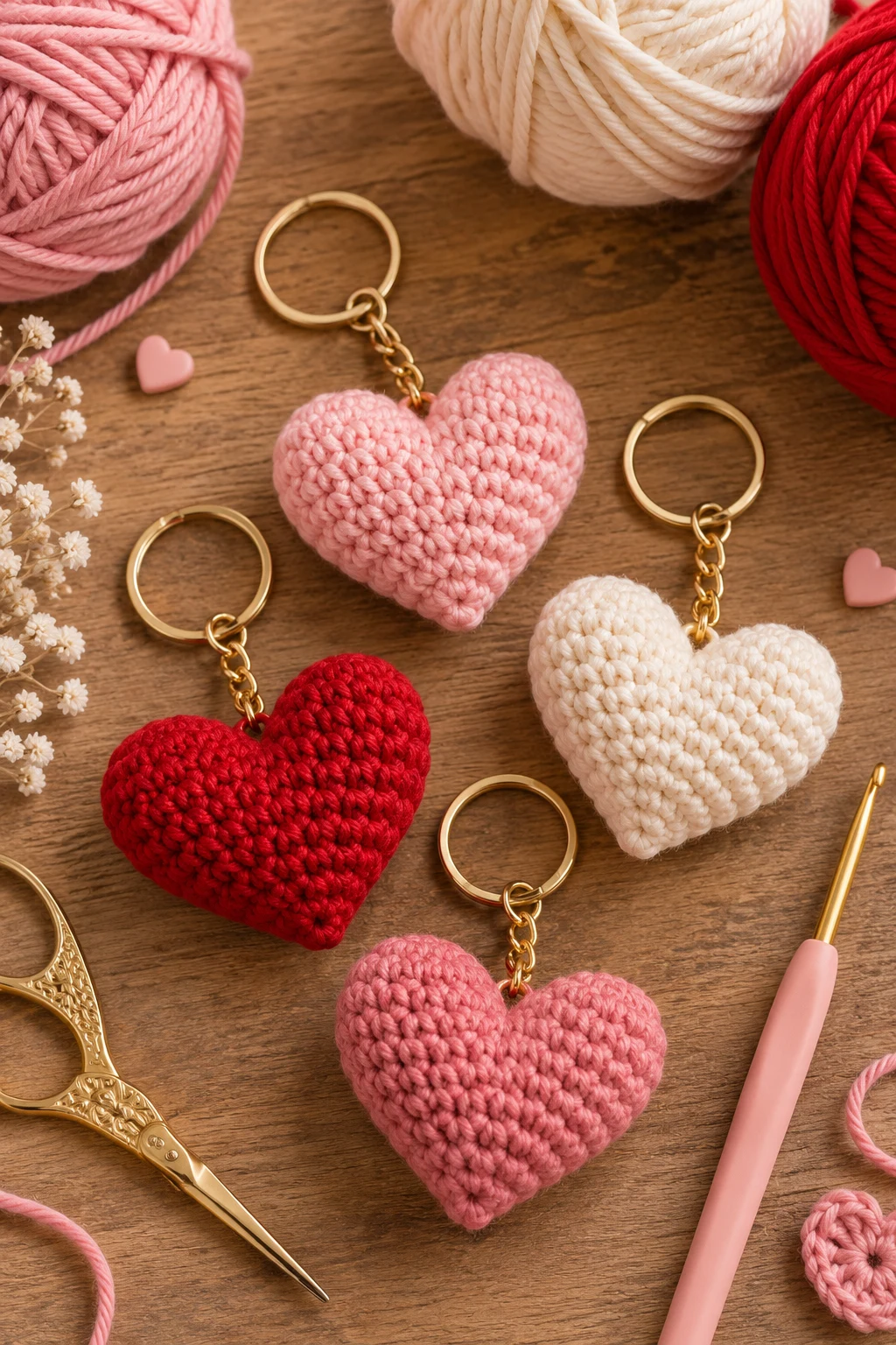 Classic Crochet Heart — cute crochet keychains style outfit